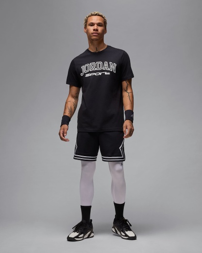 조던 스포츠 남성 드라이 핏 메쉬 다이아몬드 쇼츠 - 블랙/화이트/화이트