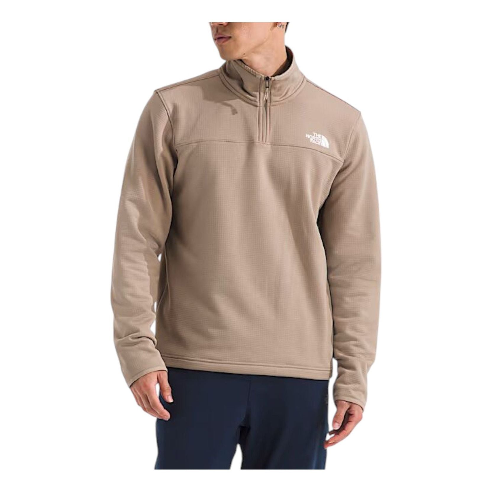 THE NORTH FACE Cedar Trail Grid Fleece ¼-Zip Jacket 'Mushroom Grey' NF0A8AZEBOX - Mens-Cedar-Trail-Grid-Fleece-Zip_20_6__converted