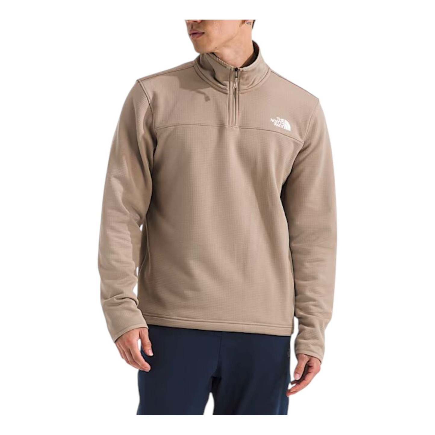THE NORTH FACE Cedar Trail Grid Fleece ¼-Zip Jacket 'Mushroom Grey' NF0A8AZEBOX - Mens-Cedar-Trail-Grid-Fleece-Zip_20_6__converted