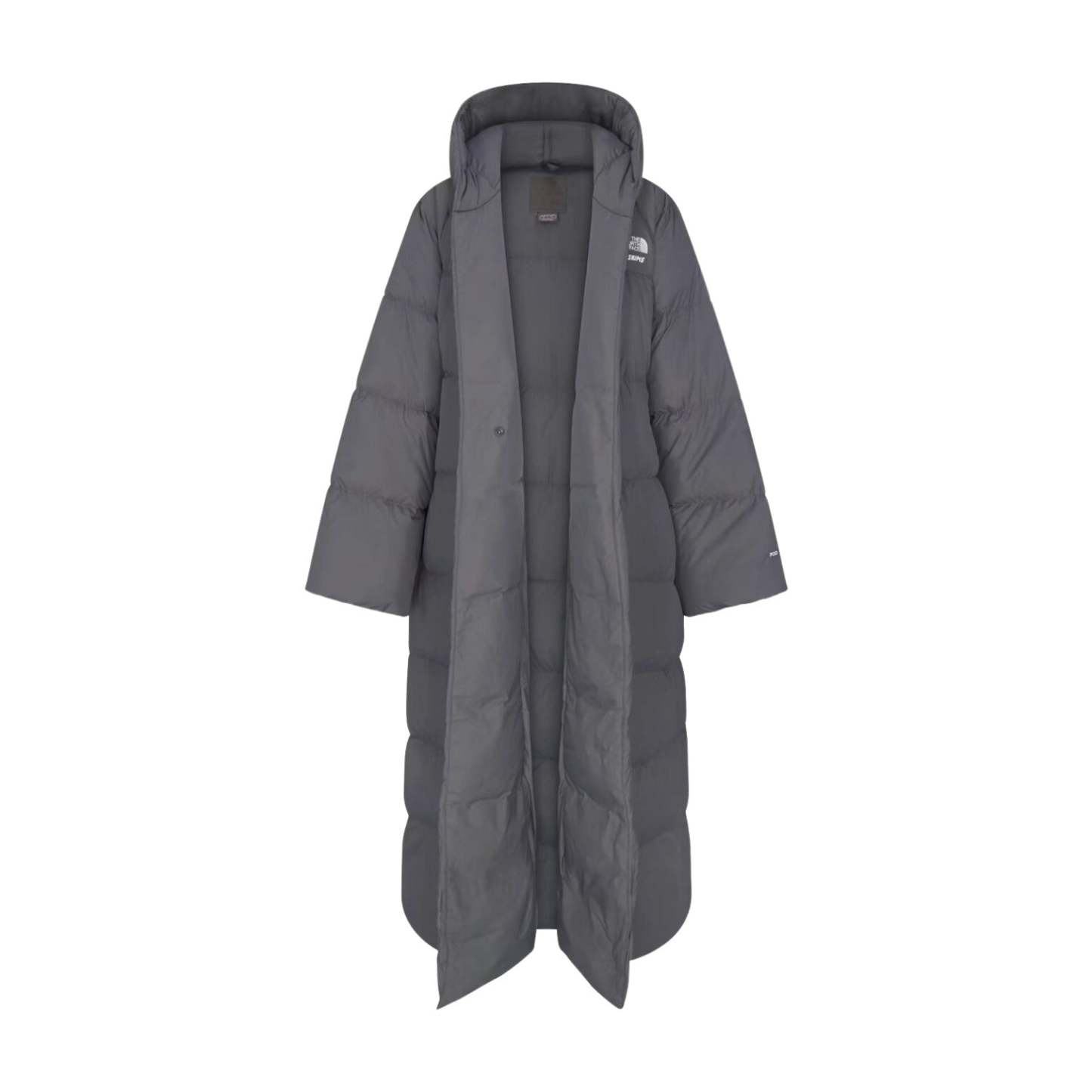(WMNS) The North Face x SKIMS FW25 Nuptse Wrap Parka 'Gunmetal' NF0A8JJB-T8L - SKIMS-LOUNGEWEAR-A8JJB-GUN-2_converted