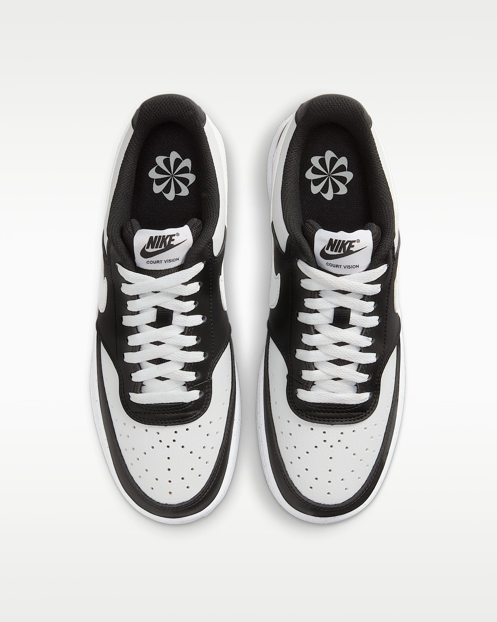 Nike Court Vision Low Next Nature Kadın Ayakkabısı - Siyah/Beyaz
