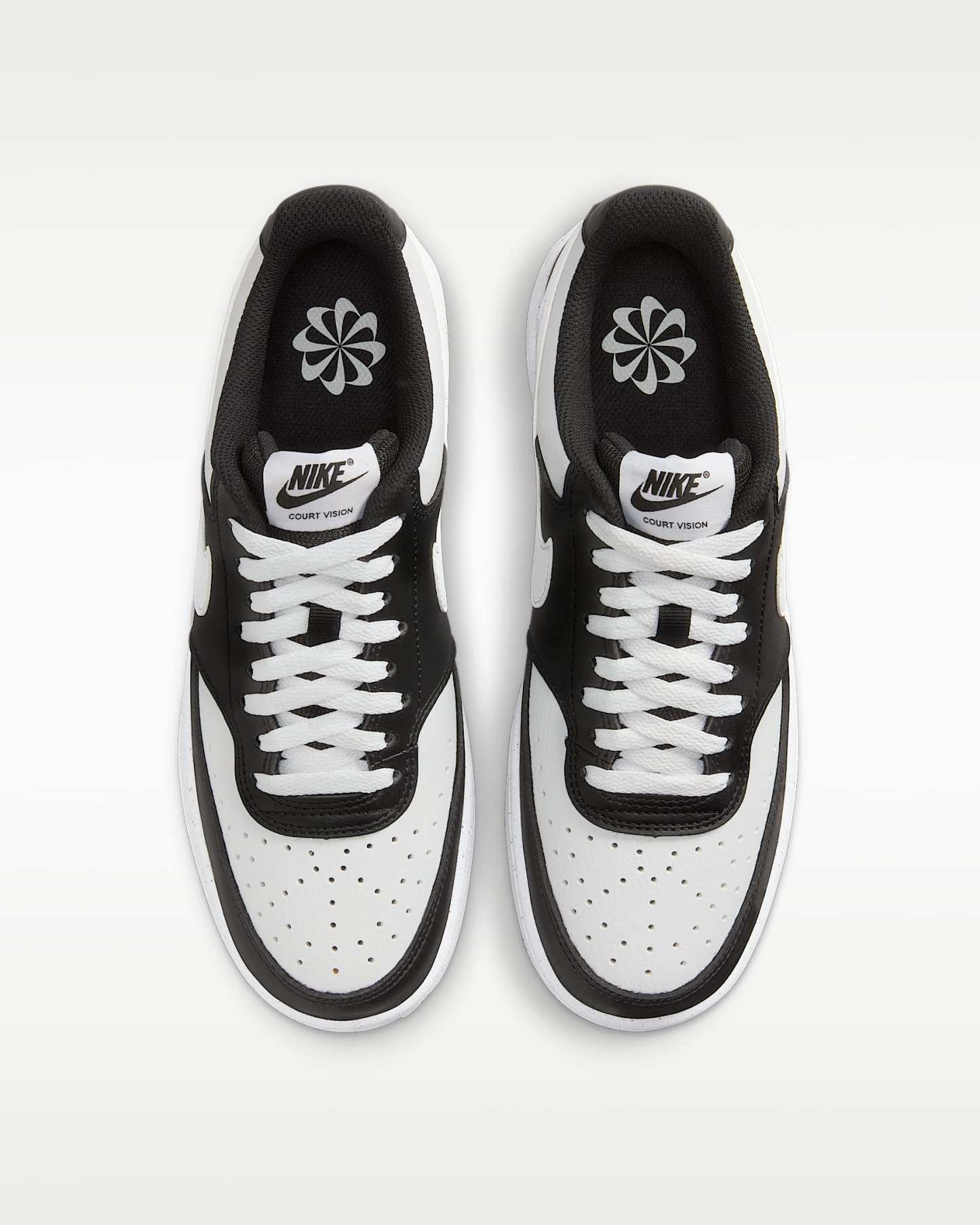 Nike Court Vision Low Next Nature Kadın Ayakkabısı - Siyah/Beyaz