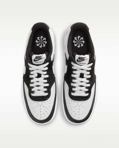 Nike Court Vision Low Next Nature Kadın Ayakkabısı - Siyah/Beyaz