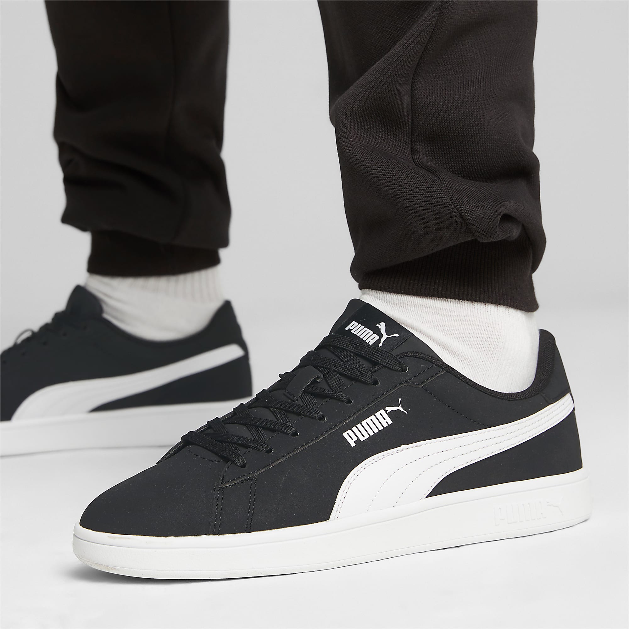 PUMA Smash 3.0 Buck Ayakkabı - Puma Black-Puma White - 392336_01 - Görsel 2