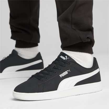 PUMA Smash 3.0 Buck Ayakkabı - Puma Black-Puma White - 392336_01 - Görsel 2