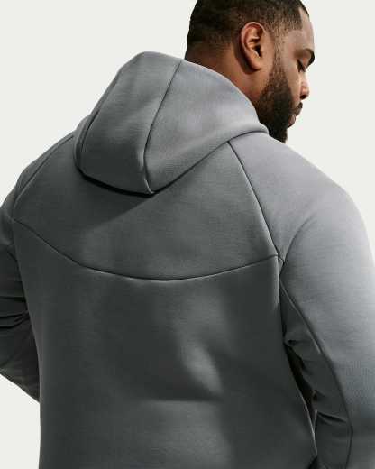 Nike Tech Fleece Windrunner Tam Boy Fermuarlı Erkek Ceketi - Smoke Grey/Football Blue