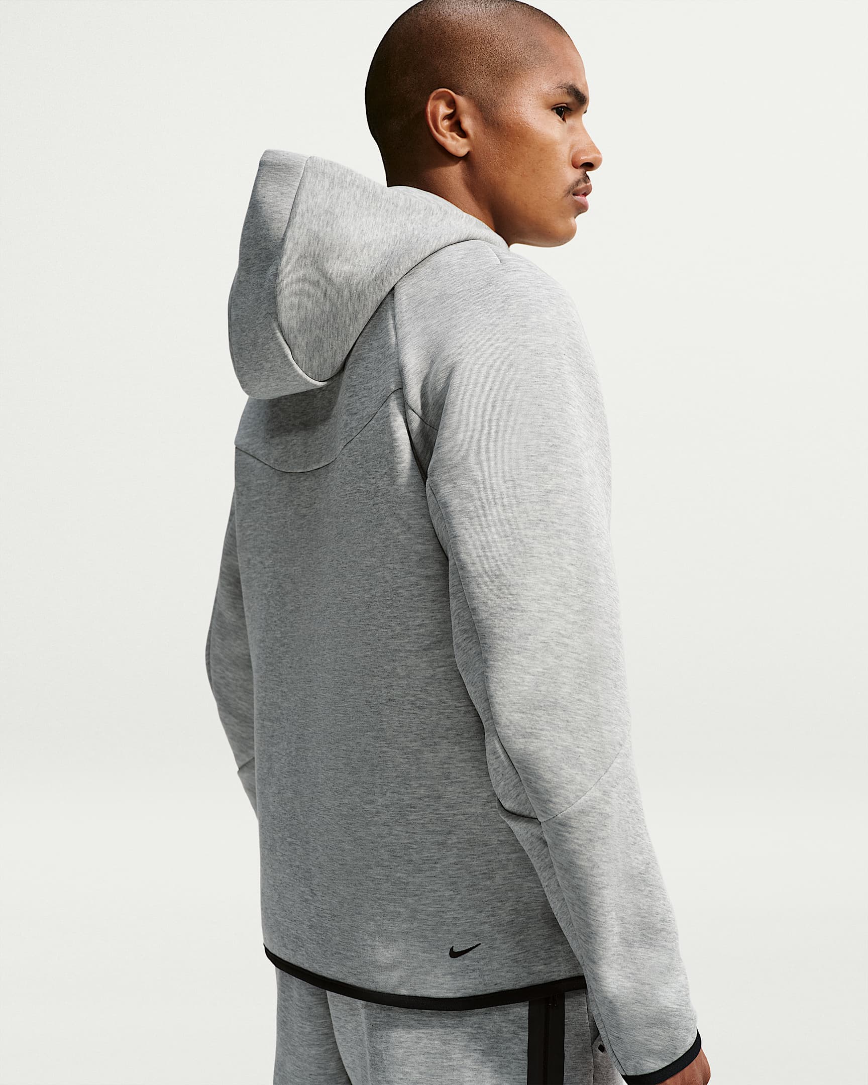 Nike Tech Fleece Windrunner Tam Boy Fermuarlı Erkek Ceketi - Dark Grey Heather/Siyah