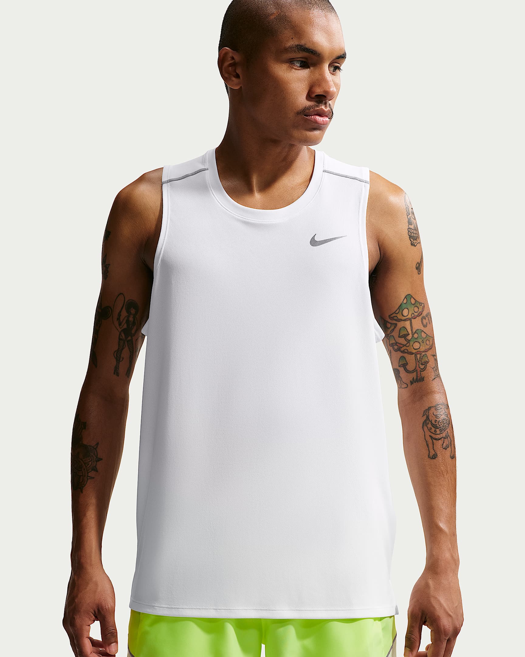 Nike Miler Dri-FIT Erkek Koşu Atleti - Beyaz
