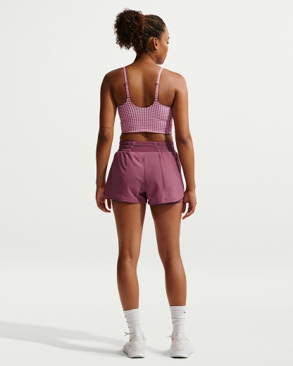 Nike One Dri-FIT Normal Belli 8 cm 2'si 1 Arada Kadın Şortu - Pink Smoke/Beyaz