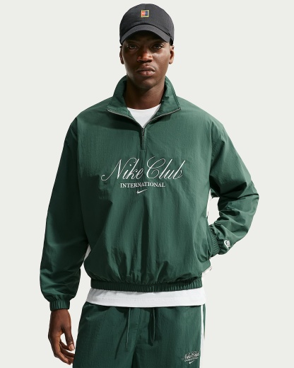 Nike Club Yarım Fermuarlı Erkek Ceketi - Fir/Phantom/Phantom