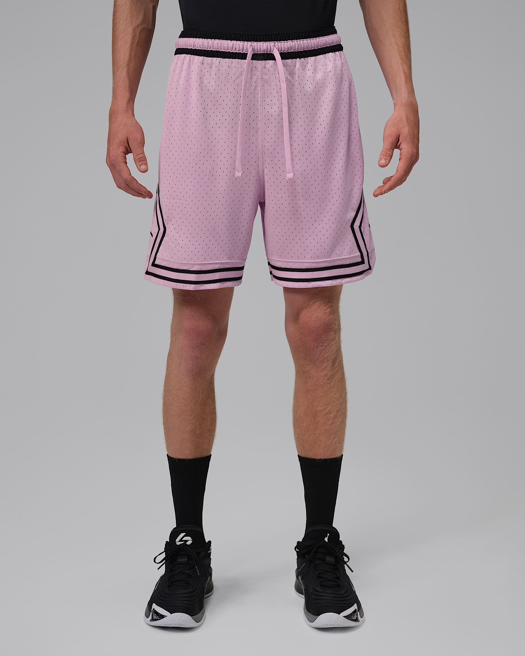 Jordan Sport Dri-FIT 18 cm Mesh Diamond Erkek Şortu - Iced Carmine/Siyah/Siyah