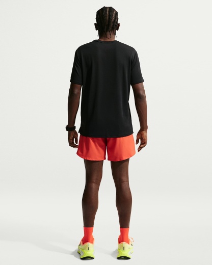 Nike Miler Dri-FIT Kısa Kollu Erkek Koşu Üstü - Siyah/Siyah