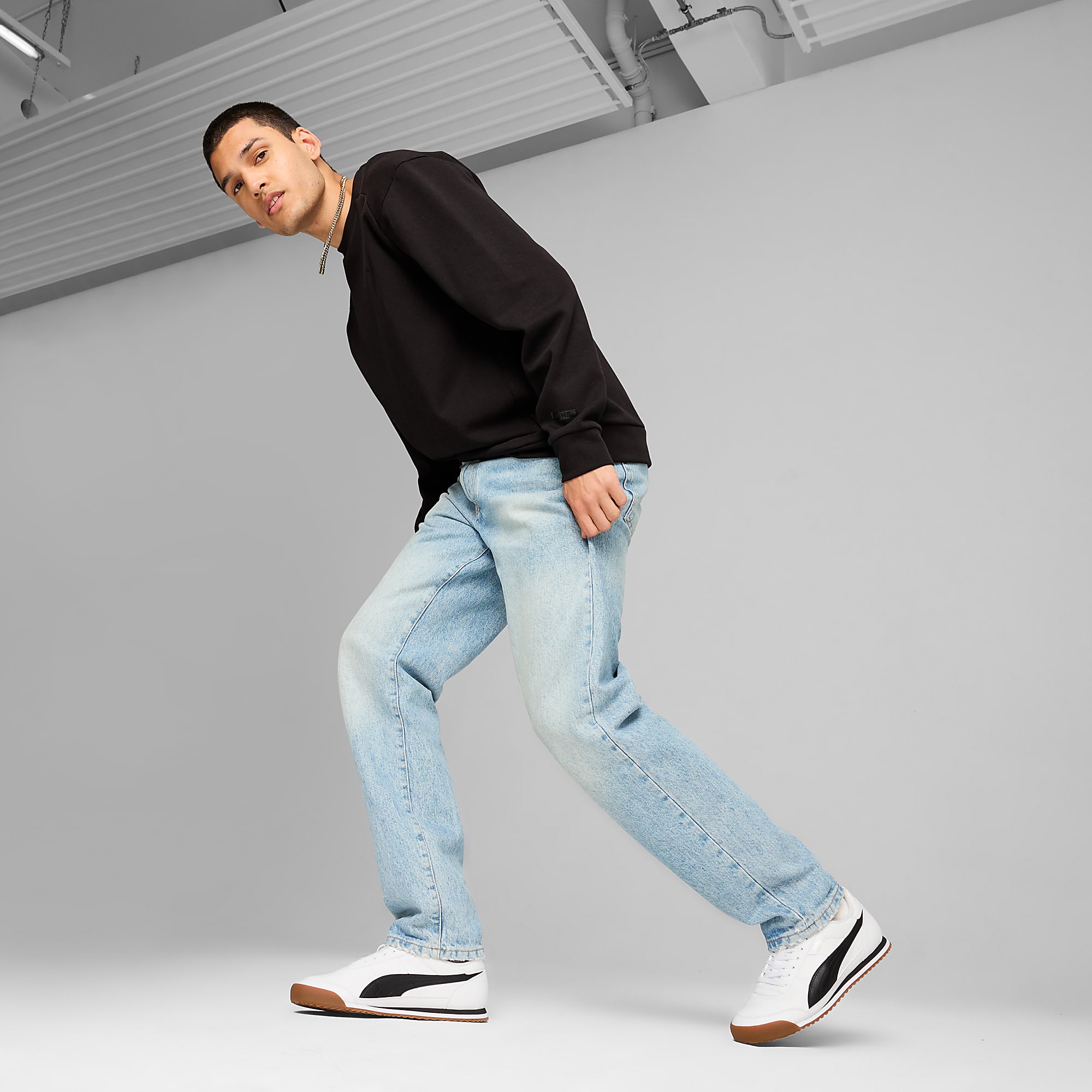 PUMA TURINO II Unisex Spor Ayakkabı - PUMA White-PUMA Black-Cool Light Gray - 397452_02 - Görsel 3