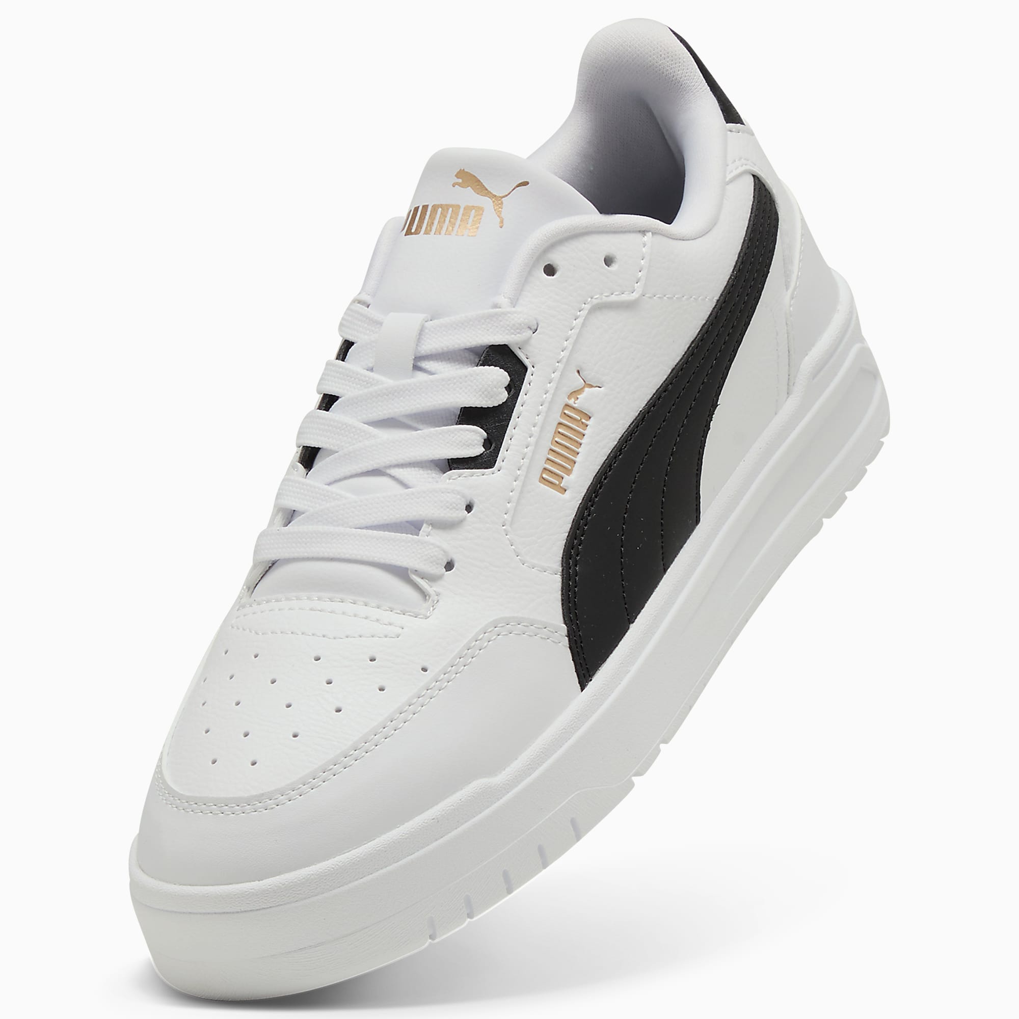 Shuffle Downtown UNISEX Ayakkabı - PUMA White-PUMA Black-PUMA Gold - 402596_02 - Görsel 6