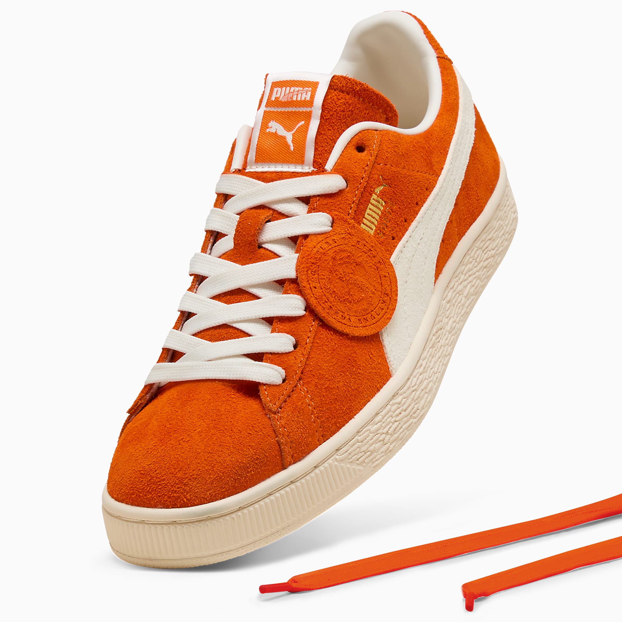 Suede Charles F. Stead IV UNISEX Ayakkabı - Orange Glo-PUMA White - 403766_02 - Görsel 8