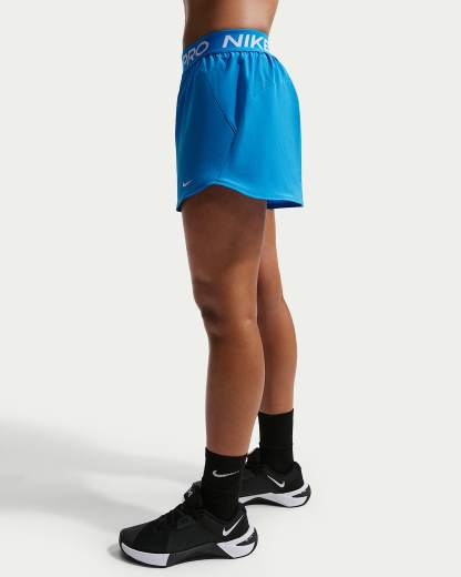 Nike Pro 2'si 1 Arada Kadın Şortu - Light Photo Blue/Beyaz