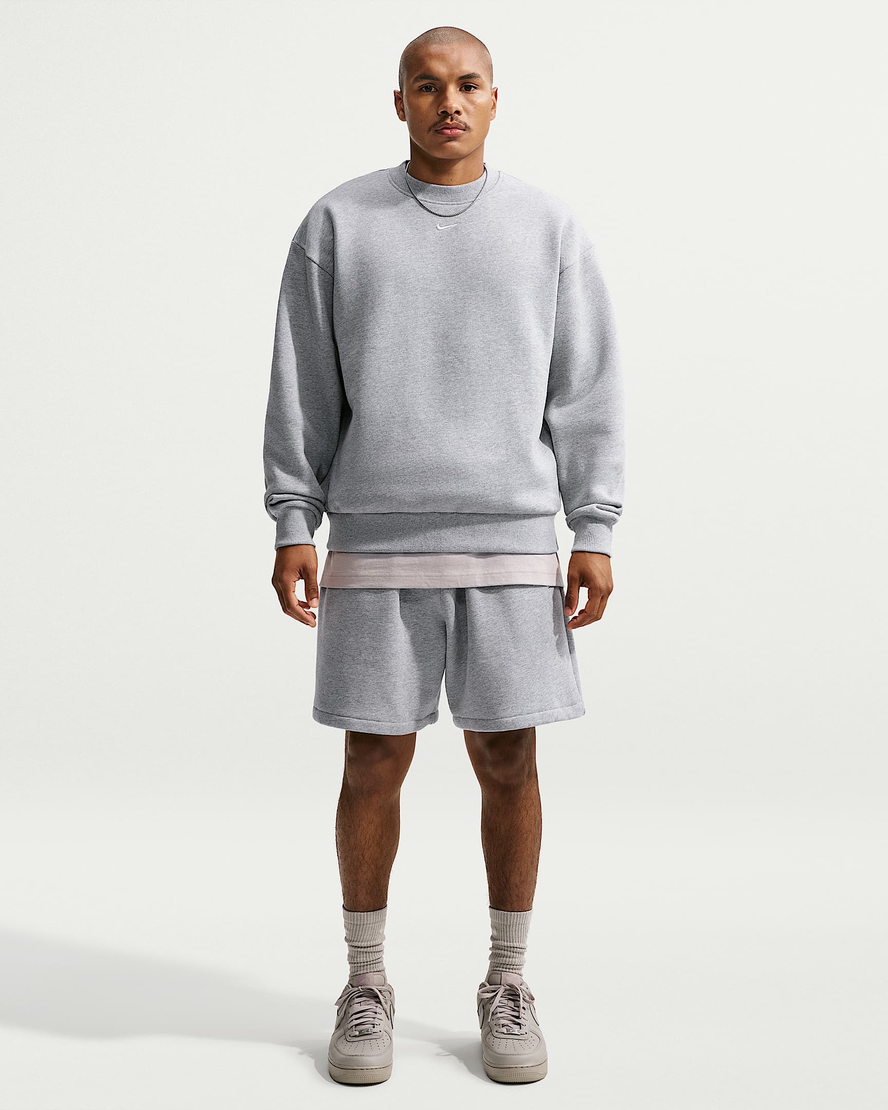 Nike Solo Fleece Crew Yakalı Erkek Sweatshirt'ü - Dark Grey Heather/Sail