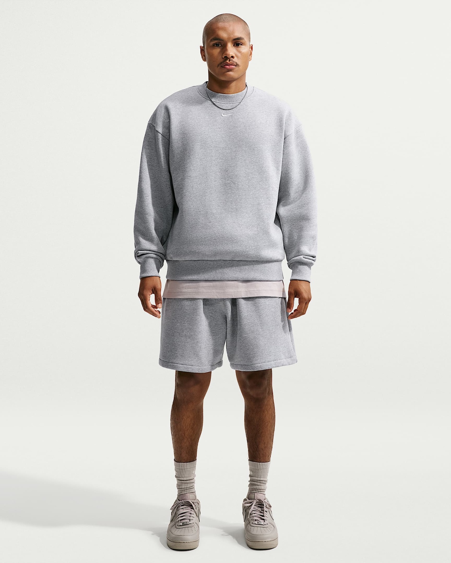 Nike Solo Fleece Crew Yakalı Erkek Sweatshirt'ü - Dark Grey Heather/Sail