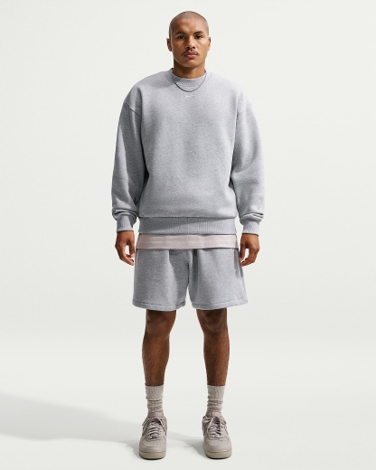 Nike Solo Fleece Crew Yakalı Erkek Sweatshirt'ü - Dark Grey Heather/Sail