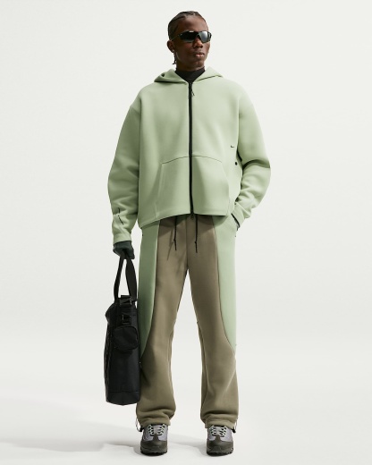 Nike Tech Renk Bloklu Açık Paçalı Fleece Erkek Eşofman Altı - Silver Sage/Jade Horizon/Siyah
