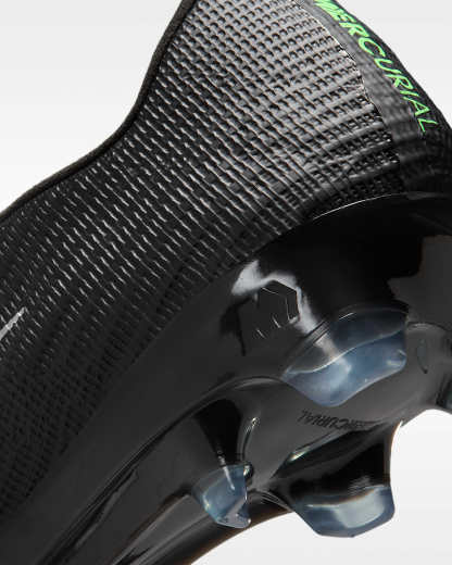 Nike Mercurial Superfly 11 Elite Düşük Bilekli Kuru Çim Zemin Kramponu - Siyah/Siyah/Illusion Green