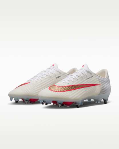 Nike Mercurial Superfly 11 Elite Düşük Bilekli Yumuşak Zemin Kramponu - Beyaz/Bright Crimson/Blur