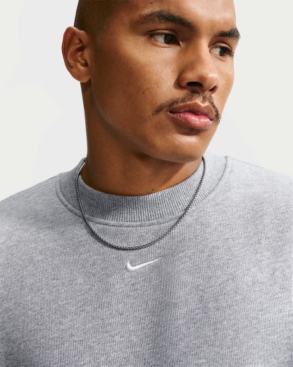Nike Solo Fleece Crew Yakalı Erkek Sweatshirt'ü - Dark Grey Heather/Sail