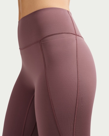 Nike Universa Yüksek Belli Bilek Üstü Ön Dikişsiz Kadın Taytı - Tattoo/Tattoo/Burgundy Crush