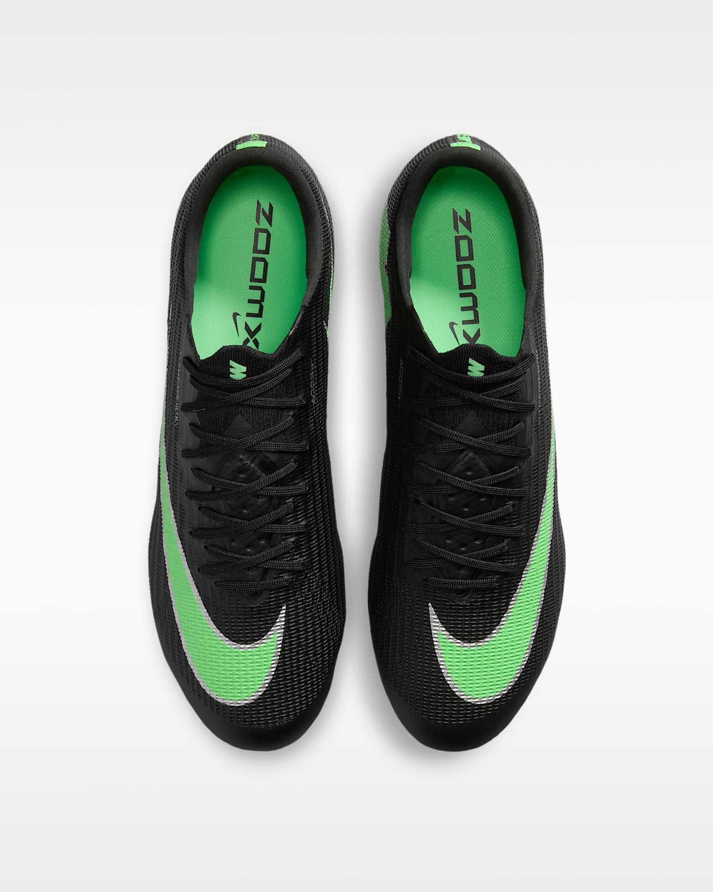Nike Mercurial Superfly 11 Elite Düşük Bilekli Yumuşak Zemin Kramponu - Siyah/Siyah/Illusion Green