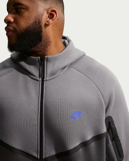 Nike Tech Fleece Windrunner Tam Boy Fermuarlı Erkek Ceketi - Pencil Point/Medium Ash/College Grey/Sapphire