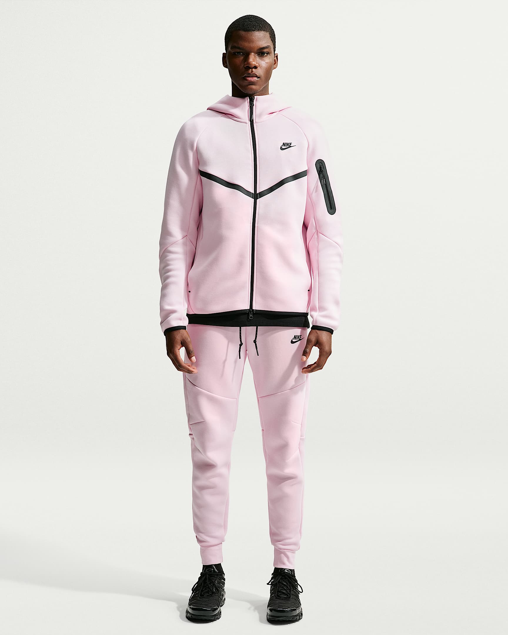 Nike Tech Fleece Windrunner Tam Boy Fermuarlı Erkek Ceketi - Pink Foam/Hyper Pink