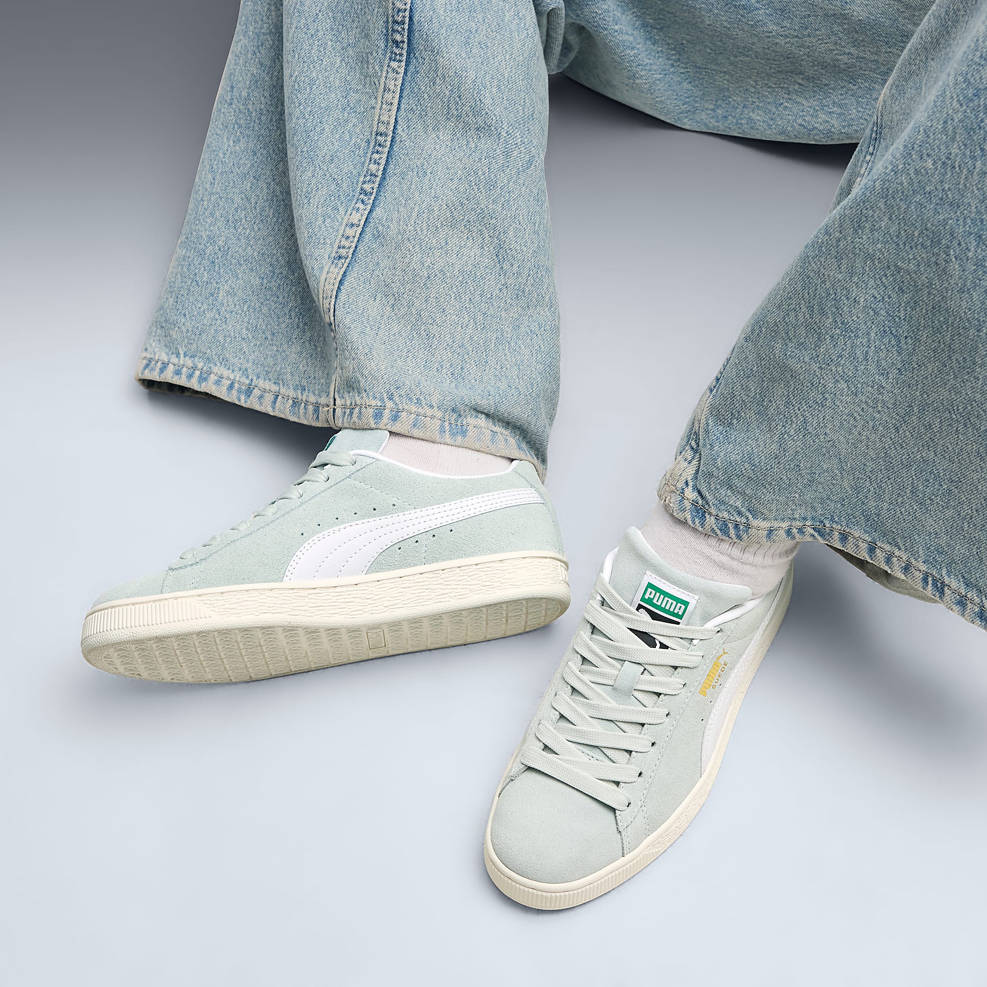 Suede CLASSIC UNISEX Ayakkabı - Créme De Mint-PUMA White - 399781_43 - Görsel 2
