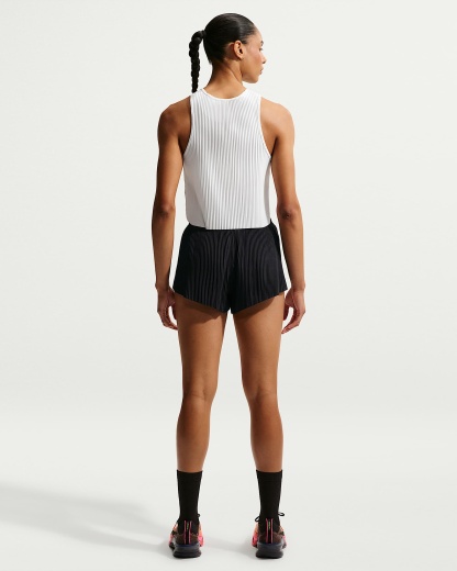 Nike AeroSwift Dri-FIT ADV Normal Belli 8 cm Slip Astarlı Kadın Koşu Şortu - Siyah/Beyaz