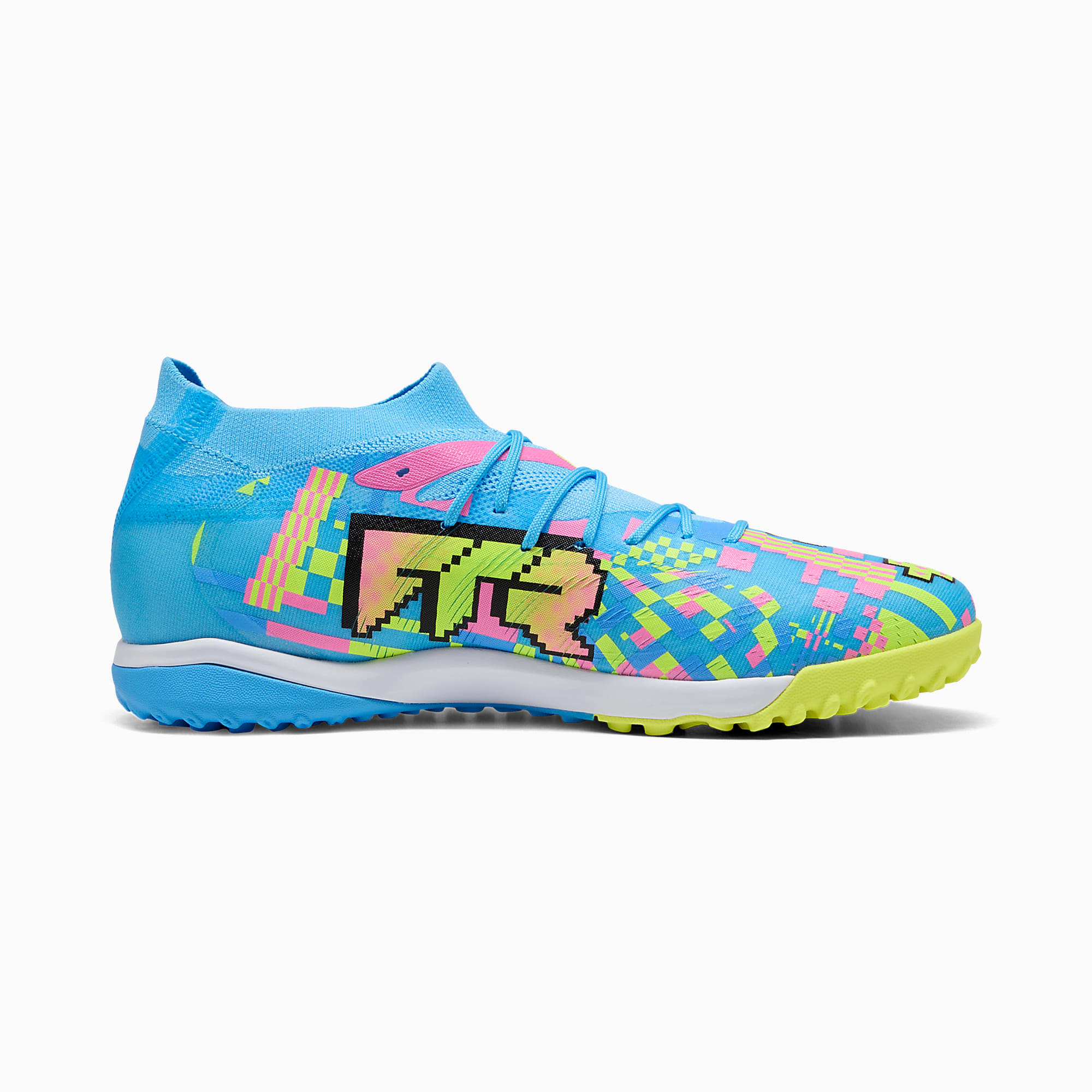 FUTURE 9 MATCH ADVANCED LEVEL TT UNISEX Krampon - PUMA White-Blue Glimmer-Pink Glimmer-Yellow Alert - 109214_01 - Görsel 5