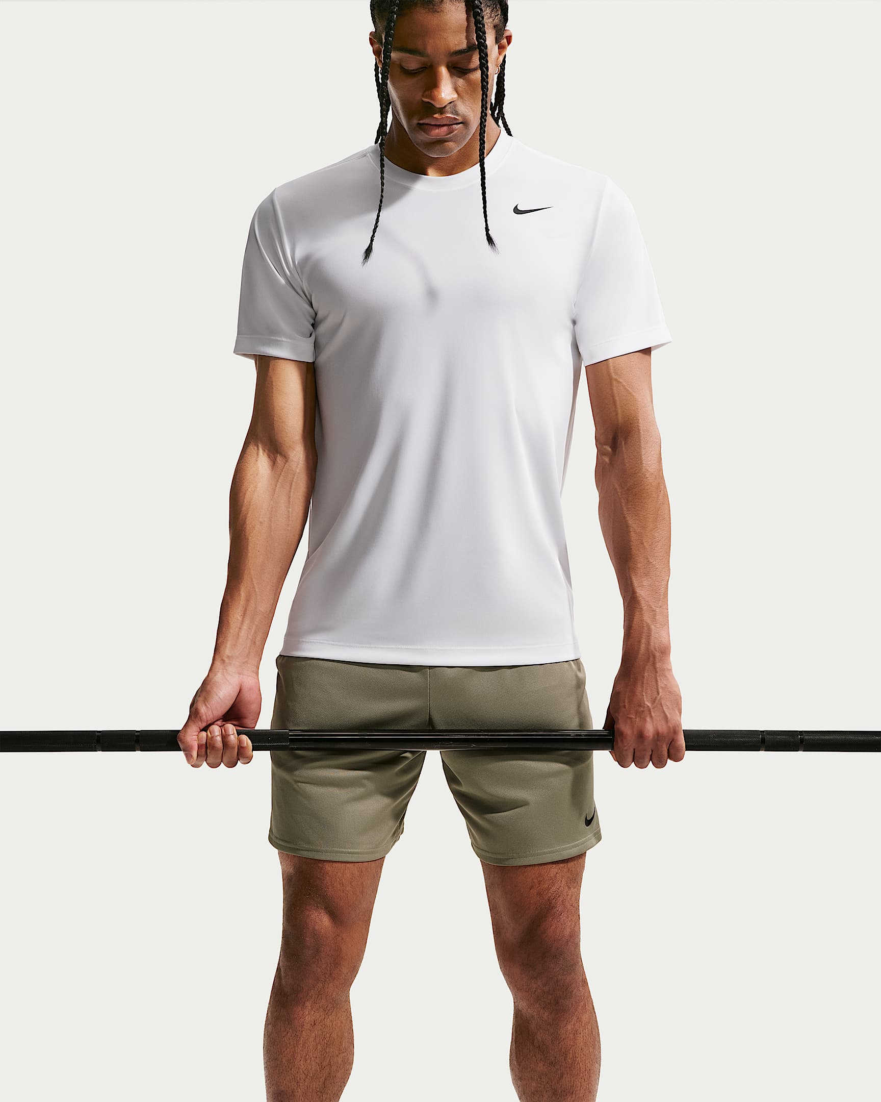 Nike Dri-FIT Erkek Antrenman Tişörtü - Beyaz/Siyah