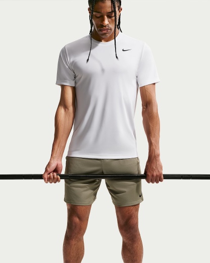 Nike Dri-FIT Erkek Antrenman Tişörtü - Beyaz/Siyah