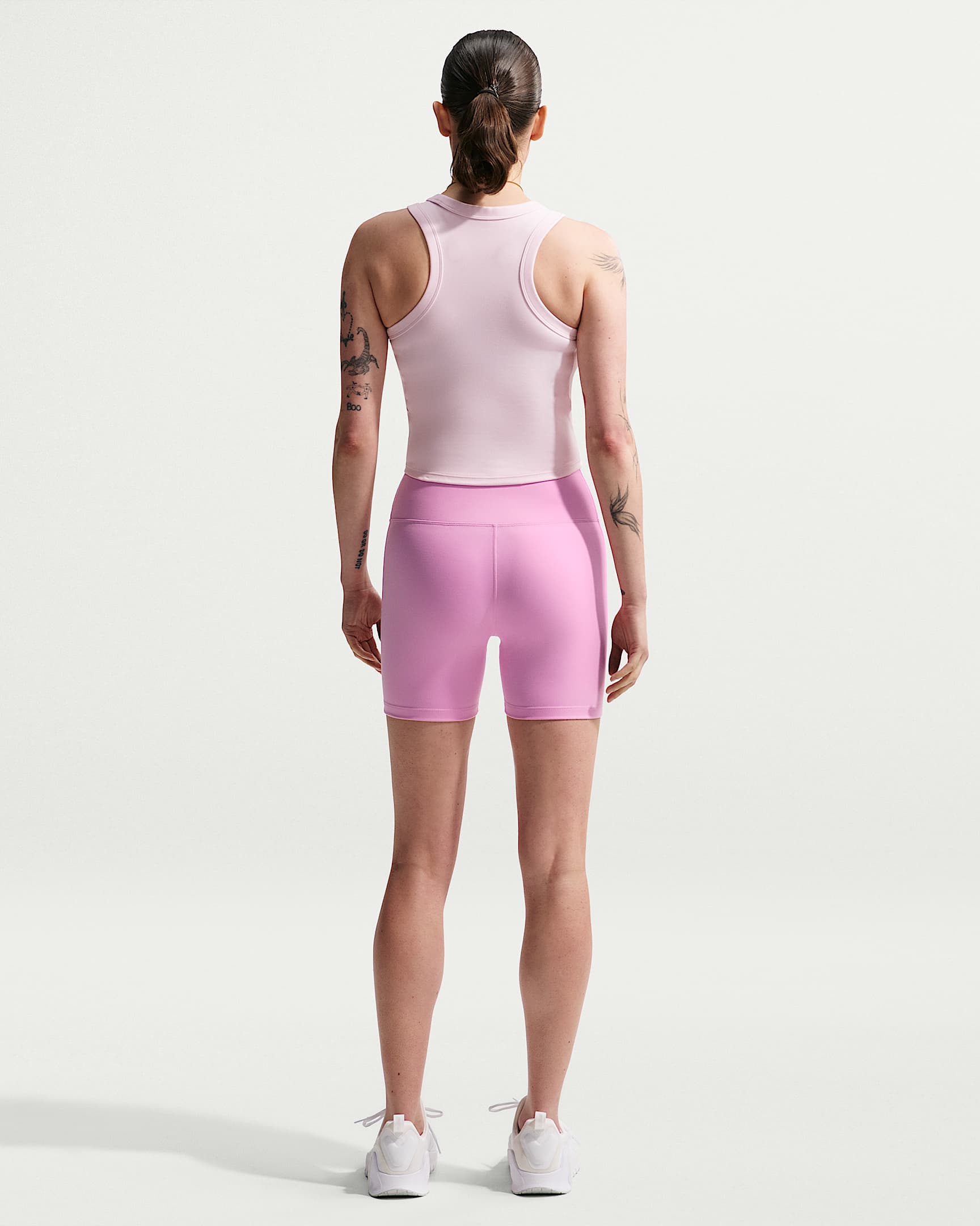 Nike One Yüksek Belli 13 cm Kadın Bisiklet Şortu - Pink Rise/Beyaz