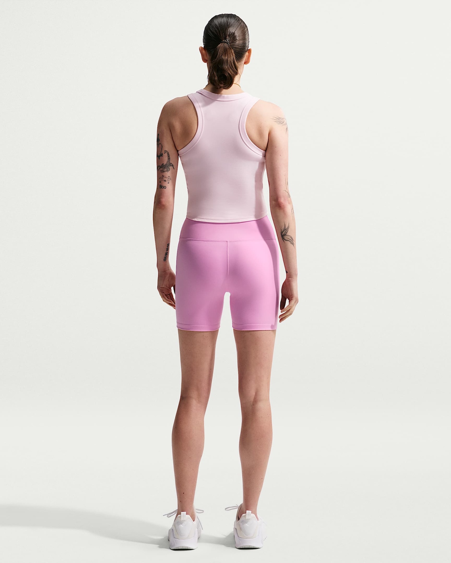 Nike One Yüksek Belli 13 cm Kadın Bisiklet Şortu - Pink Rise/Beyaz