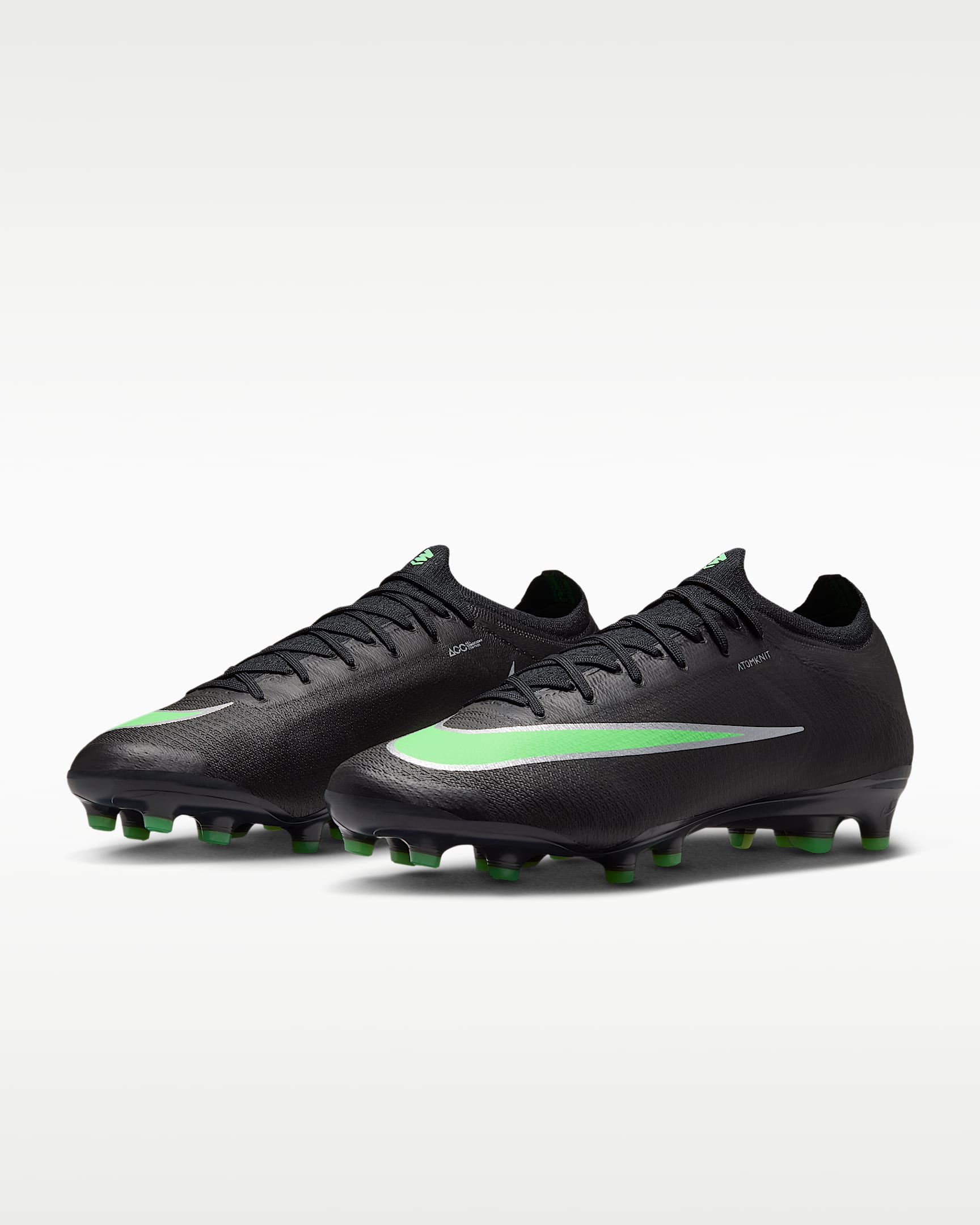 Nike Mercurial Vapor 17 Elite Düşük Bilekli Suni Çim Kramponu - Siyah/Siyah/Illusion Green