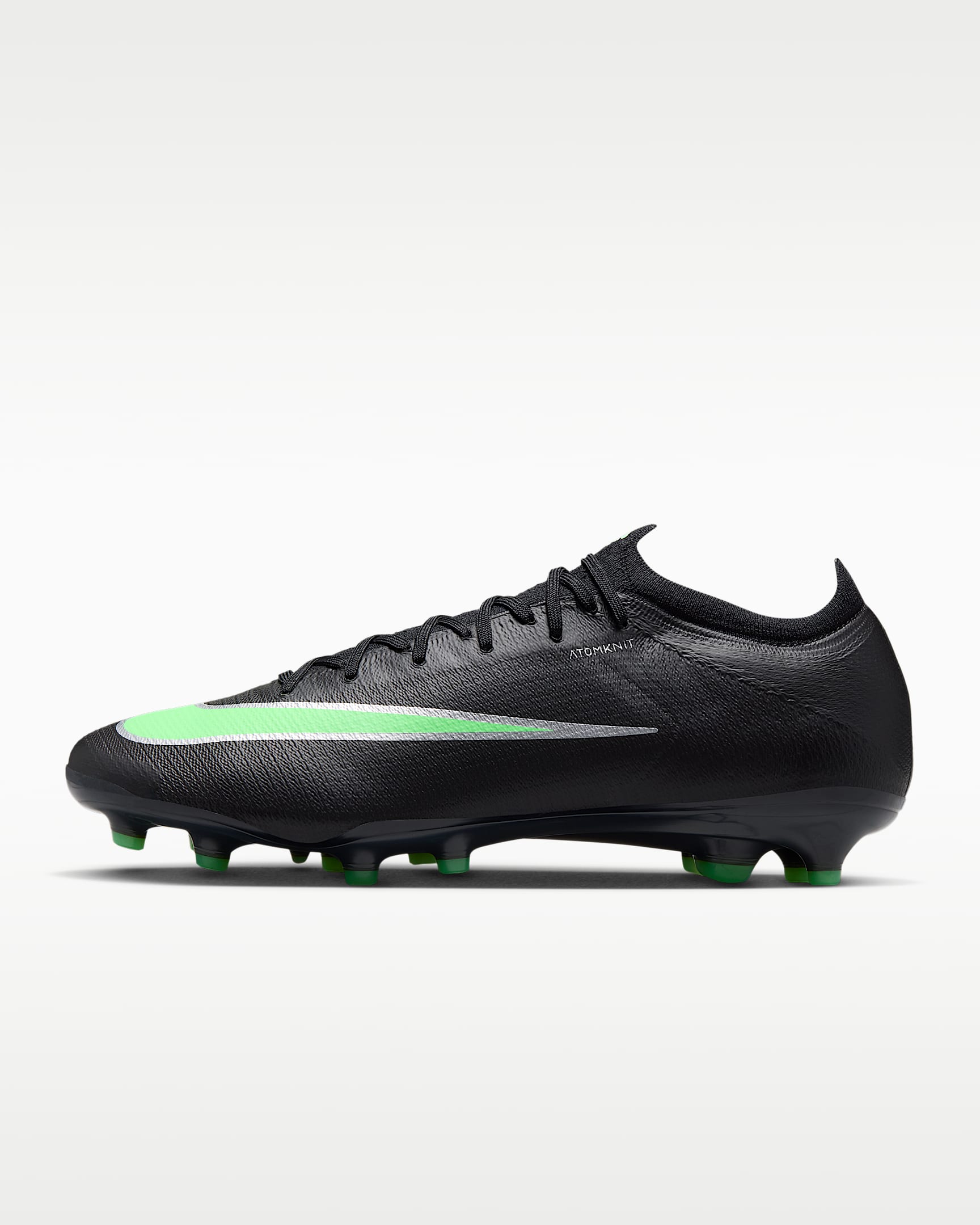 Nike Mercurial Vapor 17 Elite Düşük Bilekli Suni Çim Kramponu - Siyah/Siyah/Illusion Green