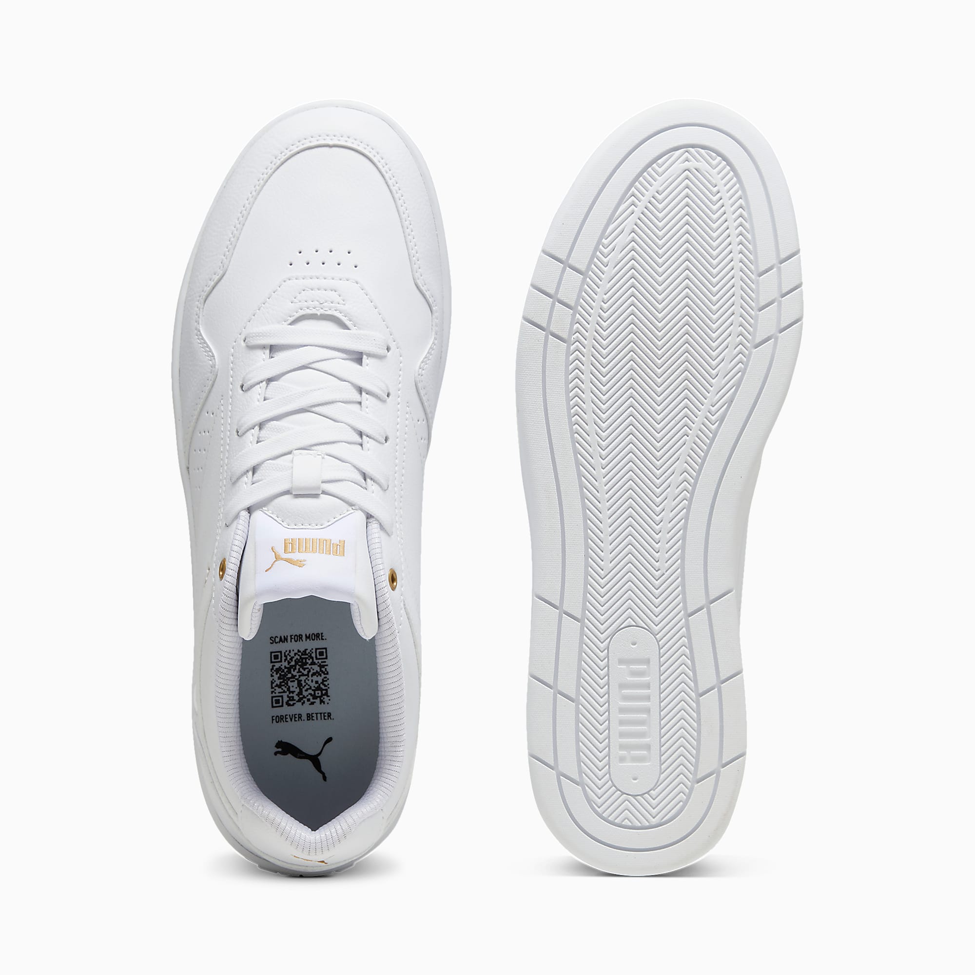 Court CLASSIC Ayakkabı - PUMA White-PUMA Gold - 395018_01 - Görsel 4