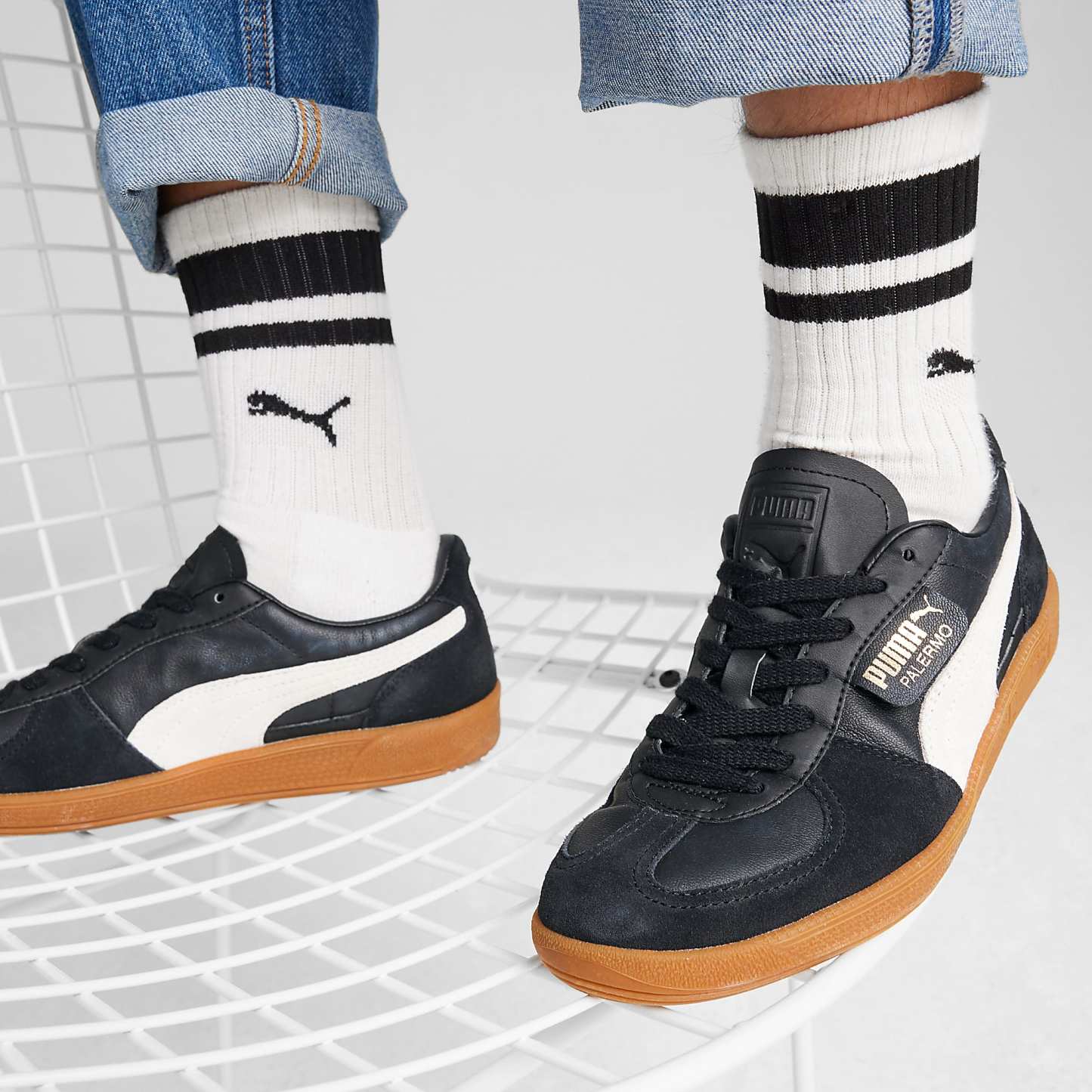 Palermo Deri Ayakkabı - PUMA Black-Feather Gray-Gum - 396464_03 - Görsel 2