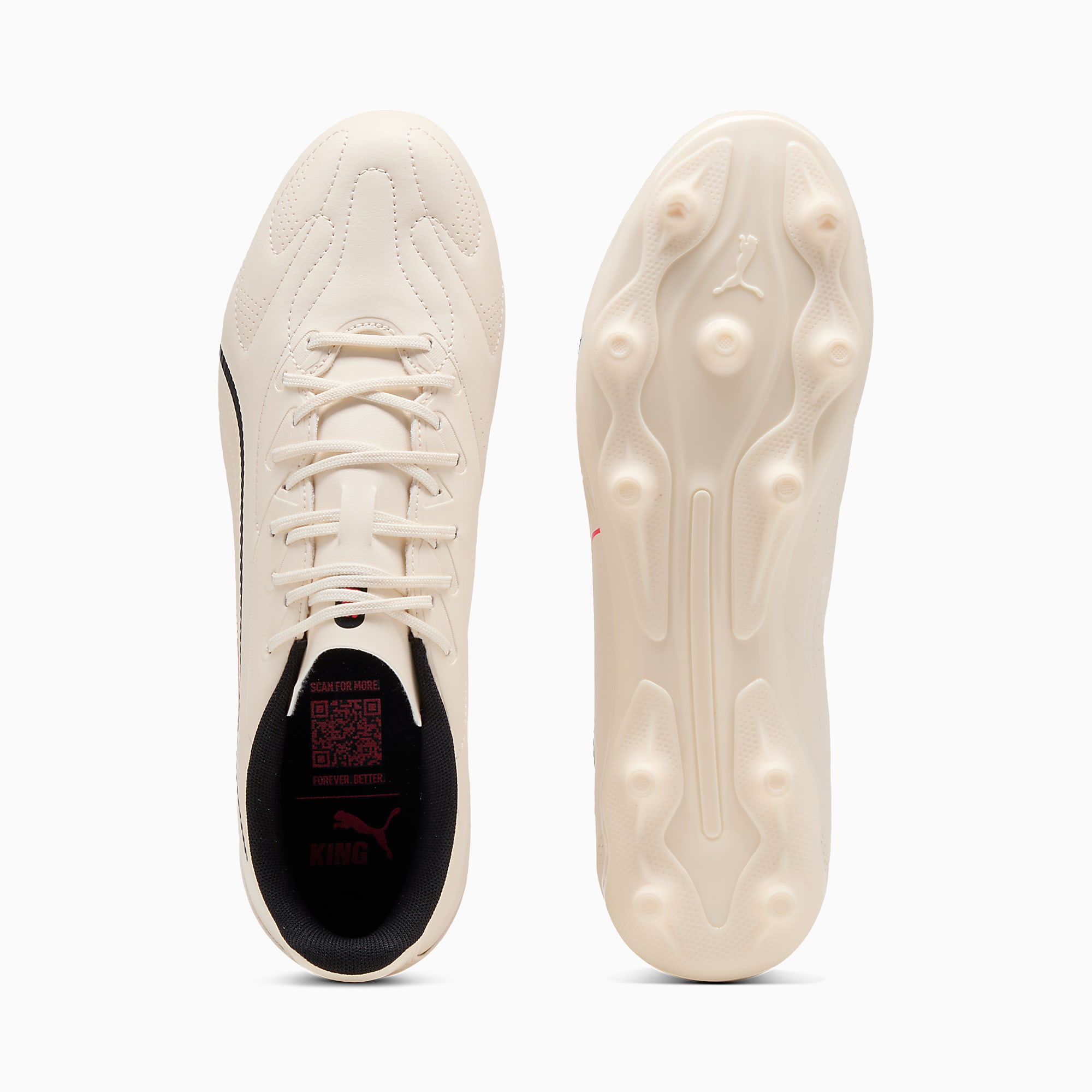 KING 20 PLAY FG/AG UNISEX Krampon - Sugared Almond-PUMA Black-Ultra Red - 109360_01 - Görsel 4