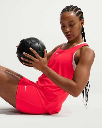 Nike Pro Normal Belli 8 cm Kadın Bisiklet Şortu - Light Crimson/Beyaz