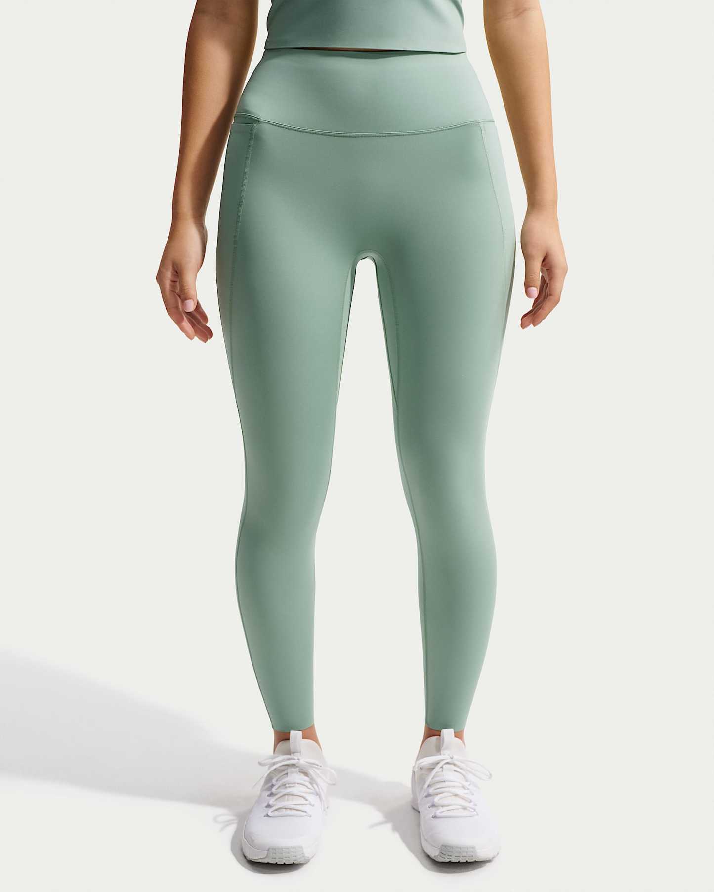 Nike Universa Yüksek Belli Bilek Üstü Ön Dikişsiz Kadın Taytı - Steam/Dutch Green/Dutch Green