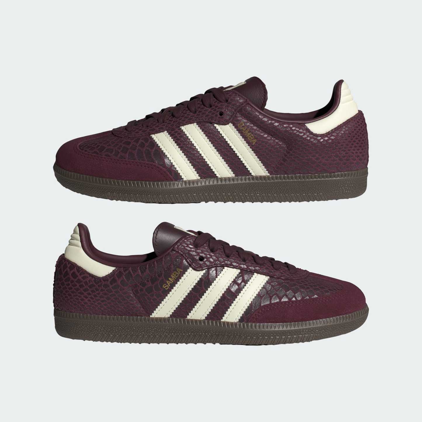 SAMBA OG YILAN DESENLİ AYAKKABI - Maroon / Cream White / Gold Metallic - IH3979 - Görsel 7