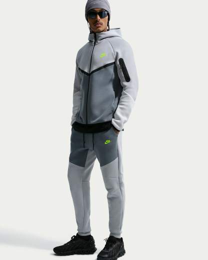Nike Tech Fleece Erkek Jogger'ı - Light Smoke Grey/Cool Grey/Volt