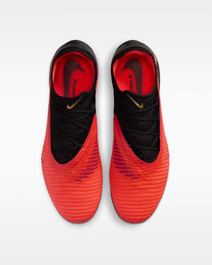 Nike Phantom 6 Low Elite Kuru Çim Zemin Kramponu - Bright Crimson/Bright Crimson/Siyah