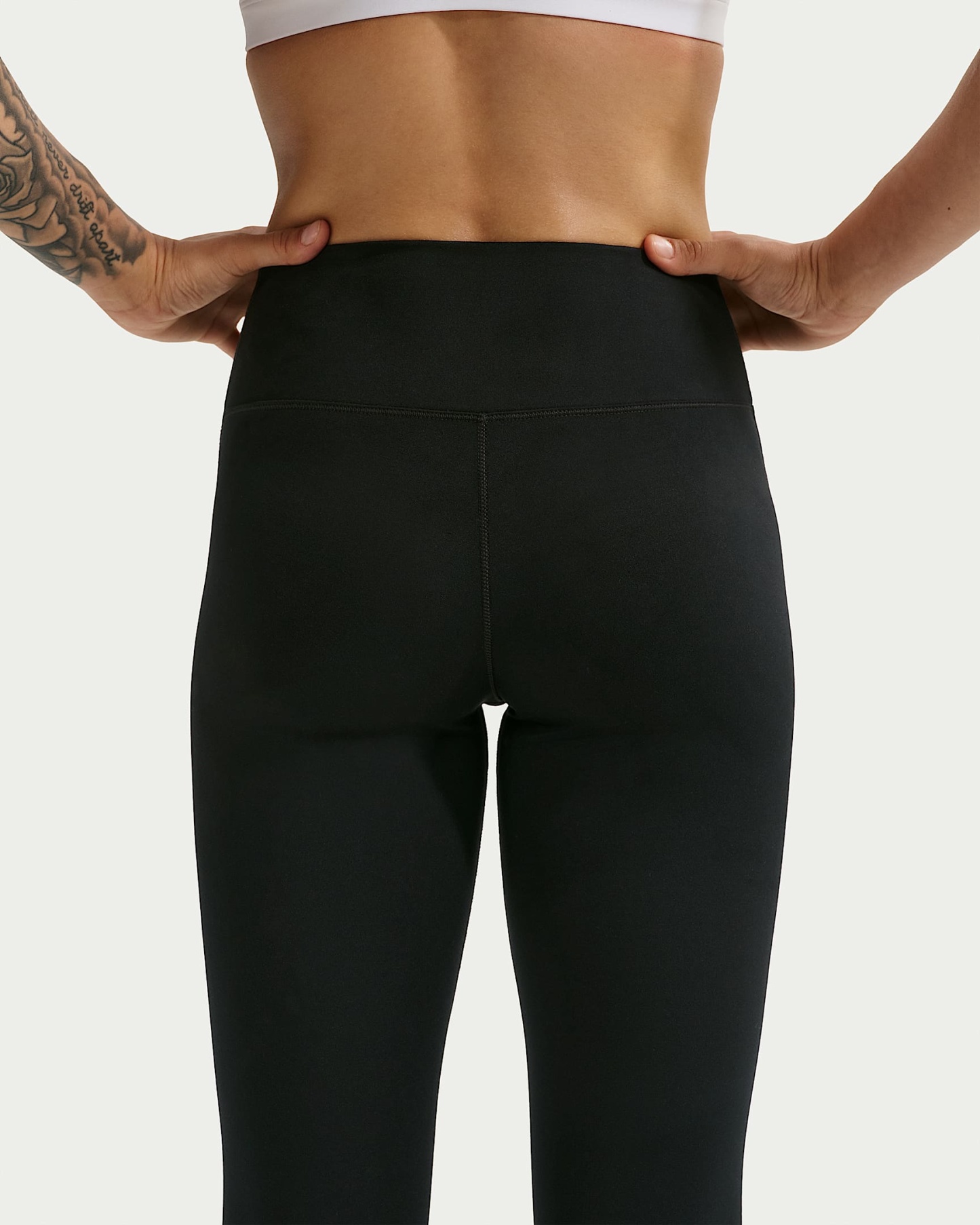 Nike One Seamless Front Yüksek Belli Tam Boy Kadın Taytı - Siyah/Beyaz