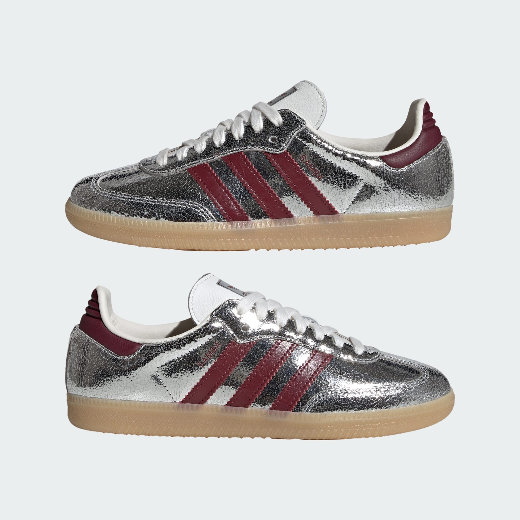 Samba OG Ayakkabı - Silver Metallic / Shadow Red / Core White - KI9386 - Görsel 7